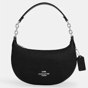 NWT Coach Mini Peyton in Black Pebbled Leather w/ Silver Hardware